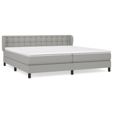 vidaXL világosszürke szövet rugós ágy matraccal 200 x 200 cm (3126589) ágy és ágykellék
