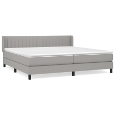 vidaXL világosszürke szövet rugós ágy matraccal 200 x 200 cm (3129897) ágy és ágykellék