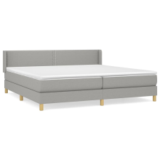 vidaXL világosszürke szövet rugós ágy matraccal 200 x 200 cm (3130217) ágy és ágykellék