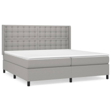 vidaXL világosszürke szövet rugós ágy matraccal 200 x 200 cm (3131777) ágy és ágykellék