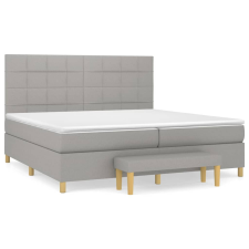vidaXL világosszürke szövet rugós ágy matraccal 200 x 200 cm (3137181) ágy és ágykellék