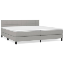 vidaXL világosszürke szövet rugós ágy matraccal 200 x 200 cm (3140081) ágy és ágykellék