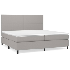 vidaXL világosszürke szövet rugós ágy matraccal 200 x 200 cm (3141641) ágy és ágykellék