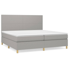 vidaXL világosszürke szövet rugós ágy matraccal 200 x 200 cm (3142201) ágy és ágykellék