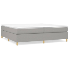 vidaXL világosszürke szövet rugós ágy matraccal 200 x 200 cm (3144546) ágy és ágykellék