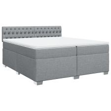 vidaXL világosszürke szövet rugós ágy matraccal 200 x 200 cm (3286002) ágy és ágykellék