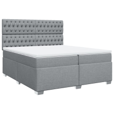 vidaXL világosszürke szövet rugós ágy matraccal 200 x 200 cm (3290602) ágy és ágykellék