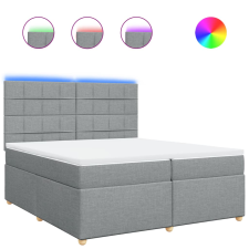 vidaXL világosszürke szövet rugós ágy matraccal 200 x 200 cm (3293687) ágy és ágykellék