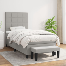 vidaXL világosszürke szövet rugós ágy matraccal 80 x 200 cm ágy és ágykellék