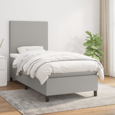 vidaXL világosszürke szövet rugós ágy matraccal 80 x 200 cm ágy és ágykellék
