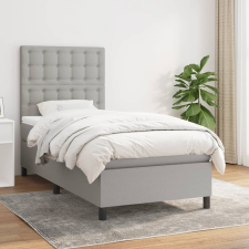 vidaXL világosszürke szövet rugós ágy matraccal 80 x 200 cm ágy és ágykellék