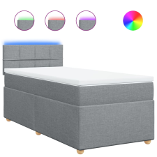 vidaXL világosszürke szövet rugós ágy matraccal 80 x 200 cm ágy és ágykellék