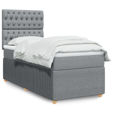 vidaXL világosszürke szövet rugós ágy matraccal 80 x 200 cm ágy és ágykellék