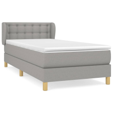 vidaXL világosszürke szövet rugós ágy matraccal 80 x 200 cm (3127077) ágy és ágykellék