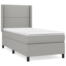 vidaXL világosszürke szövet rugós ágy matraccal 80 x 200 cm (3131305) ágy és ágykellék