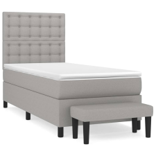 vidaXL világosszürke szövet rugós ágy matraccal 80 x 200 cm (3136869) ágy és ágykellék