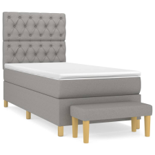 vidaXL világosszürke szövet rugós ágy matraccal 80 x 200 cm (3137349) ágy és ágykellék