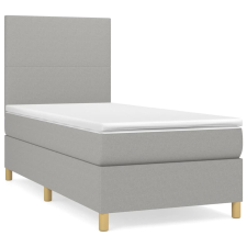 vidaXL világosszürke szövet rugós ágy matraccal 80 x 200 cm (3142129) ágy és ágykellék