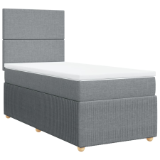 vidaXL világosszürke szövet rugós ágy matraccal 80 x 200 cm (3291876) ágy és ágykellék