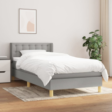 vidaXL világosszürke szövet rugós ágy matraccal 90 x 200 cm ágy és ágykellék