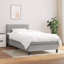 vidaXL Világosszürke szövet rugós ágy matraccal 90 x 200 cm ágy és ágykellék