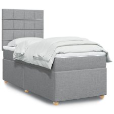 vidaXL világosszürke szövet rugós ágy matraccal 90 x 200 cm ágy és ágykellék