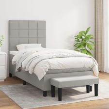 vidaXL világosszürke szövet rugós ágy matraccal 90 x 200 cm ágy és ágykellék