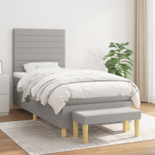 vidaXL világosszürke szövet rugós ágy matraccal 90 x 200 cm ágy és ágykellék