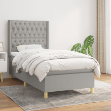 vidaXL világosszürke szövet rugós ágy matraccal 90 x 200 cm ágy és ágykellék