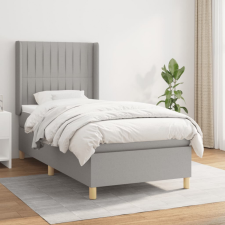vidaXL világosszürke szövet rugós ágy matraccal 90 x 200 cm ágy és ágykellék