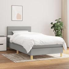 vidaXL világosszürke szövet rugós ágy matraccal 90 x 200 cm ágy és ágykellék