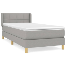 vidaXL világosszürke szövet rugós ágy matraccal 90 x 200 cm (3130241) ágy és ágykellék