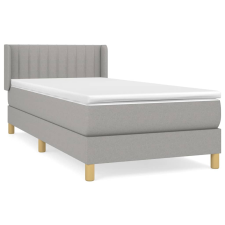 vidaXL világosszürke szövet rugós ágy matraccal 90 x 200 cm (3130401) ágy és ágykellék