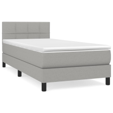 vidaXL világosszürke szövet rugós ágy matraccal 90 x 200 cm (3140025) ágy és ágykellék