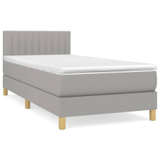 vidaXL világosszürke szövet rugós ágy matraccal 90 x 200 cm (3140745) ágy és ágykellék