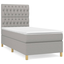 vidaXL világosszürke szövet rugós ágy matraccal 90 x 200 cm (3142545) ágy és ágykellék