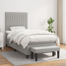 vidaXL világosszürke szövet rugós ágy matraccal 90x190 cm ágy és ágykellék