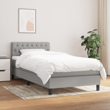 vidaXL világosszürke szövet rugós ágy matraccal 90x190 cm ágy és ágykellék