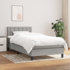 vidaXL világosszürke szövet rugós ágy matraccal 90x190 cm ágy és ágykellék