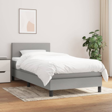 vidaXL világosszürke szövet rugós ágy matraccal 90x190 cm ágy és ágykellék
