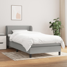 vidaXL Világosszürke szövet rugós ágy matraccal 90x190 cm ágy és ágykellék