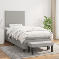 vidaXL világosszürke szövet rugós ágy matraccal 90x190 cm ágy és ágykellék