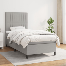 vidaXL világosszürke szövet rugós ágy matraccal 90x190 cm ágy és ágykellék