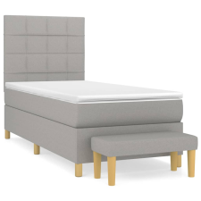 vidaXL világosszürke szövet rugós ágy matraccal 90x190 cm (3137117) ágy és ágykellék