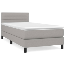 vidaXL világosszürke szövet rugós ágy matraccal 90x190 cm (3140097) ágy és ágykellék