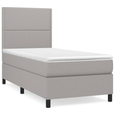 vidaXL világosszürke szövet rugós ágy matraccal 90x190 cm (3141657) ágy és ágykellék