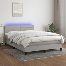 vidaXL világosszürke szövet rugós és LED-es ágy matraccal 140x190 cm ágy és ágykellék