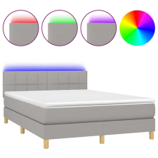 vidaXL világosszürke szövet rugós és LED-es ágy matraccal 140x200 cm (3133717) - Ágyak és ágykeretek ágy és ágykellék