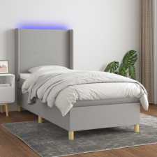 vidaXL világosszürke szövet rugós és LED-es ágy matraccal 80 x 200 cm ágy és ágykellék