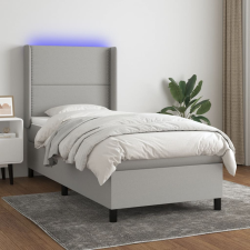 vidaXL világosszürke szövet rugós és LED-es ágy matraccal 80 x 200 cm ágy és ágykellék